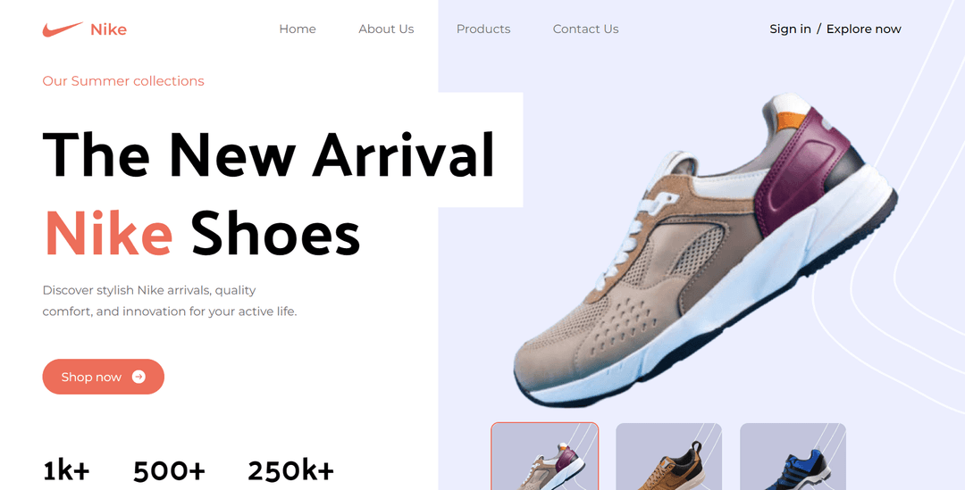 Shoe landing Page